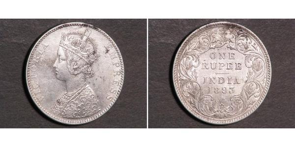 1 Rupee British Raj (1858-1947) Silver Victoria (1819 - 1901)