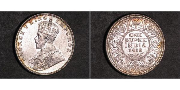 1 Rupee British Raj (1858-1947) Silver George V of the United Kingdom (1865-1936)