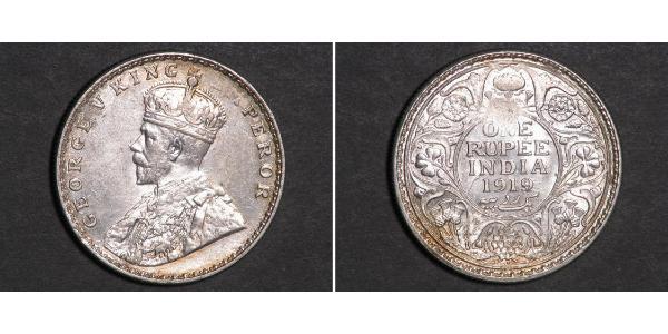 1 Rupee British Raj (1858-1947) Silver George V of the United Kingdom (1865-1936)