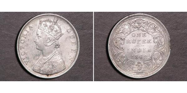 1 Rupee British Raj (1858-1947) Silver Victoria (1819 - 1901)