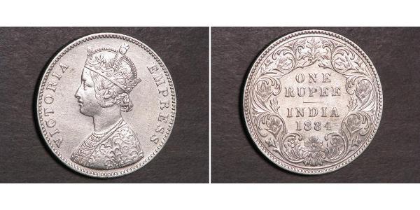 1 Rupee British Raj (1858-1947) Silver Victoria (1819 - 1901)