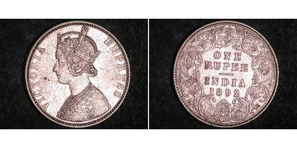 1 Rupee British Raj (1858-1947) Silver Victoria (1819 - 1901)
