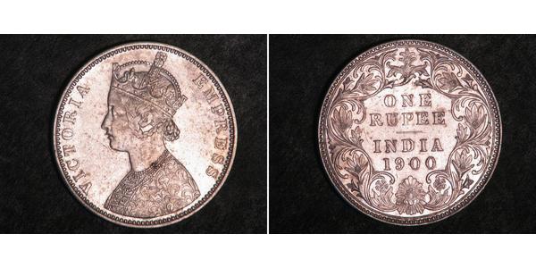 1 Rupee British Raj (1858-1947) Silver Victoria (1819 - 1901)