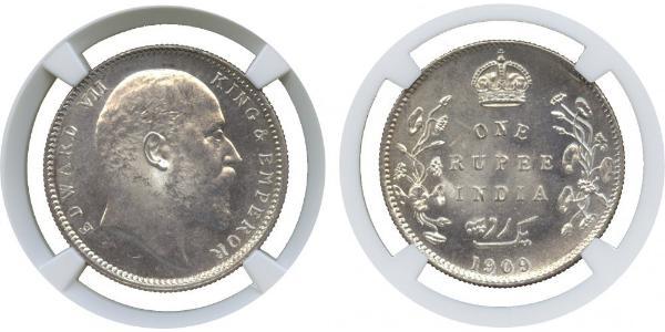 1 Rupee British Raj (1858-1947) Silver Edward VII (1841-1910)