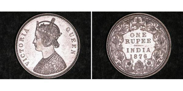 1 Rupee British Raj (1858-1947) Silver Victoria (1819 - 1901)