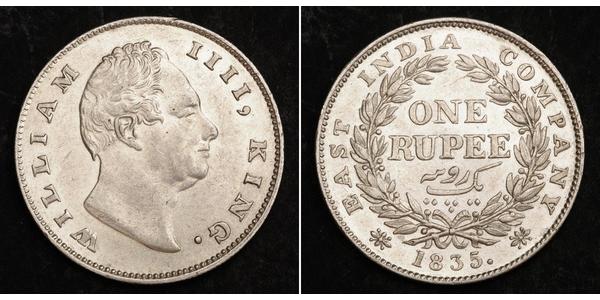 1 Rupee British Raj (1858-1947) Silver William IV (1765-1837)