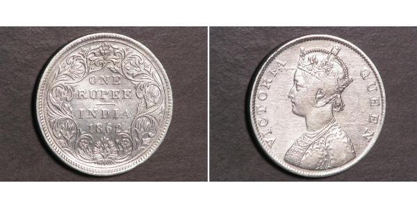 1 Rupee British Raj (1858-1947) Silver Victoria (1819 - 1901)