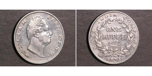 1 Rupee British Raj (1858-1947) Silver William IV (1765-1837)