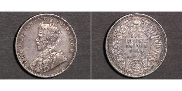 1 Rupee British Raj (1858-1947) Silver George V of the United Kingdom (1865-1936)