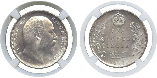 1 Rupee British Raj (1858-1947) Silver Edward VII (1841-1910)