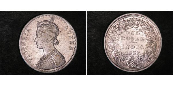 1 Rupee British Raj (1858-1947) Silver Victoria (1819 - 1901)