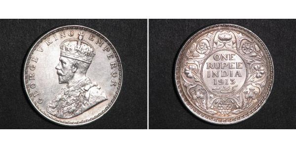 1 Rupee British Raj (1858-1947) Silver George V of the United Kingdom (1865-1936)