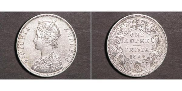 1 Rupee British Raj (1858-1947) Silver Victoria (1819 - 1901)