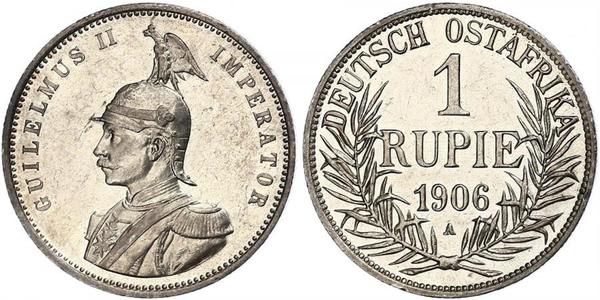 1 Rupee German East Africa (1885-1919) Silver Wilhelm II, German Emperor (1859-1941)