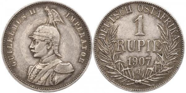 1 Rupee German East Africa (1885-1919) Silver Wilhelm II, German Emperor (1859-1941)