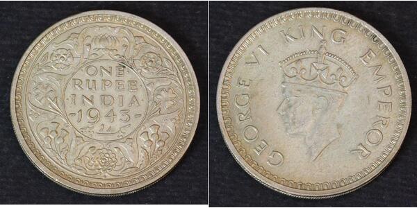 1 Rupee India Silver 