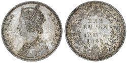 1 Rupee 英属印度 (1858 - 1947) 銀 维多利亚 (英国君主)
