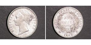 1 Rupee 不列颠东印度公司 銀 维多利亚 (英国君主)
