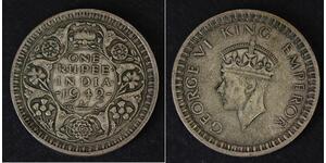 1 Rupee 印度 銀 