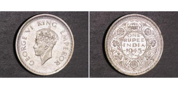 1 Rupee 印度 銀 