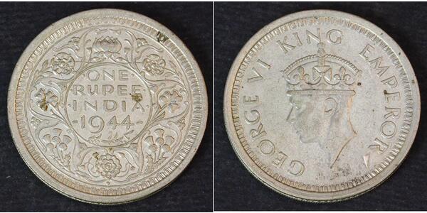 1 Rupee 印度 銀 