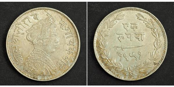 1 Rupee 印度 銀 