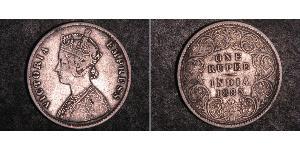 1 Rupee 英属印度 (1858 - 1947) 銀 维多利亚 (英国君主)