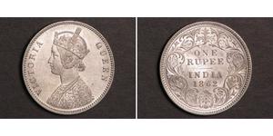 1 Rupee 英属印度 (1858 - 1947) 銀 维多利亚 (英国君主)