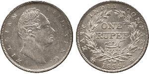 1 Rupee 英属印度 (1858 - 1947) 銀 威廉四世 (英國)