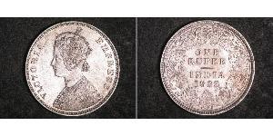 1 Rupee 英属印度 (1858 - 1947) 銀 维多利亚 (英国君主)