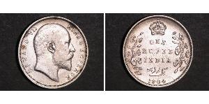 1 Rupee 英属印度 (1858 - 1947) 銀 爱德华七世 (1841-1910)