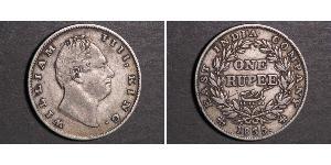 1 Rupee 英属印度 (1858 - 1947) 銀 威廉四世 (英國)