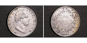 1 Rupee 英属印度 (1858 - 1947) 銀 威廉四世 (英國)