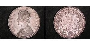 1 Rupee 英属印度 (1858 - 1947) 銀 维多利亚 (英国君主)