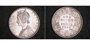 1 Rupee 英属印度 (1858 - 1947) 銀 维多利亚 (英国君主)