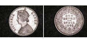 1 Rupee 英属印度 (1858 - 1947) 銀 维多利亚 (英国君主)