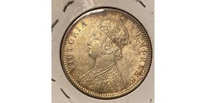 1 Rupee 英属印度 (1858 - 1947) 銀 维多利亚 (英国君主)