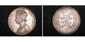 1 Rupee 英属印度 (1858 - 1947) 銀 维多利亚 (英国君主)