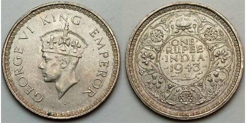 1 Rupee 英属印度 (1858 - 1947) 銀 