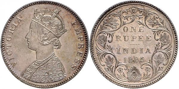 1 Rupee 英属印度 (1858 - 1947) 銀 维多利亚 (英国君主)