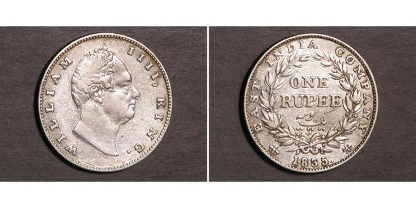 1 Rupee 英属印度 (1858 - 1947) 銀 威廉四世 (英國)