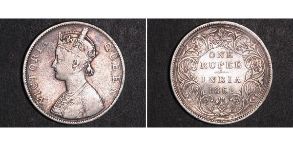 1 Rupee 英属印度 (1858 - 1947) 銀 维多利亚 (英国君主)