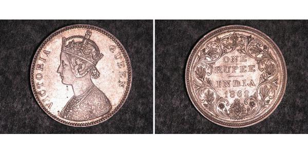 1 Rupee 英属印度 (1858 - 1947) 銀 维多利亚 (英国君主)