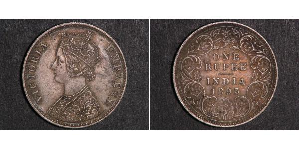 1 Rupee 英属印度 (1858 - 1947) 銀 维多利亚 (英国君主)