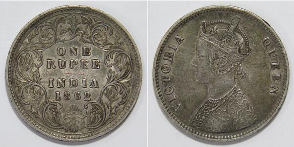 1 Rupee 英属印度 (1858 - 1947) 銀 维多利亚 (英国君主)