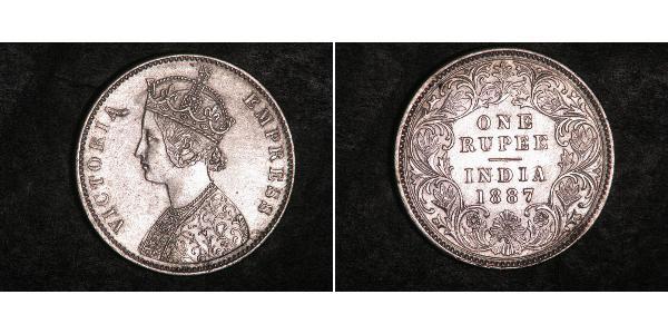 1 Rupee 英属印度 (1858 - 1947) 銀 维多利亚 (英国君主)