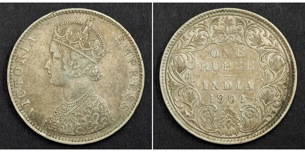 1 Rupee 英属印度 (1858 - 1947) 銀 维多利亚 (英国君主)