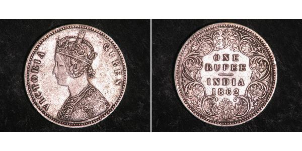 1 Rupee 英属印度 (1858 - 1947) 銀 维多利亚 (英国君主)