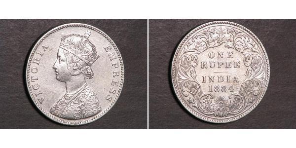 1 Rupee 英属印度 (1858 - 1947) 銀 维多利亚 (英国君主)