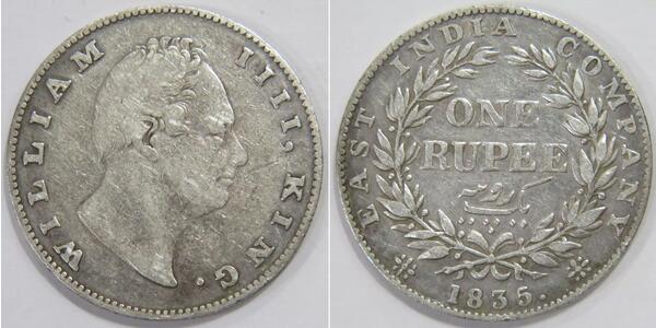 1 Rupee 英属印度 (1858 - 1947) 銀 威廉四世 (英國)
